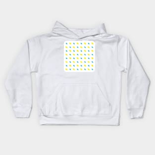 Yellow and blue diagonal stitches Kids Hoodie